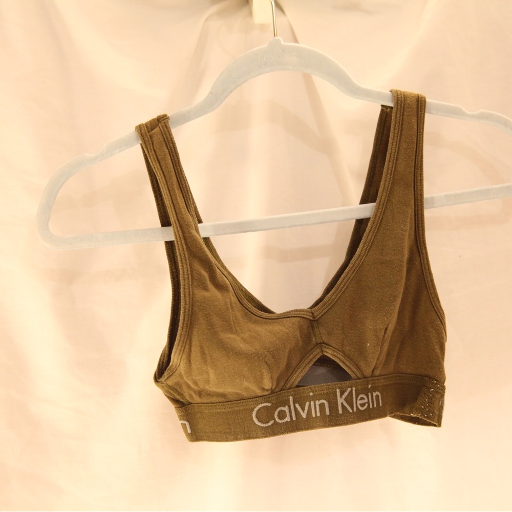 Calvin Klein bra top in olive green